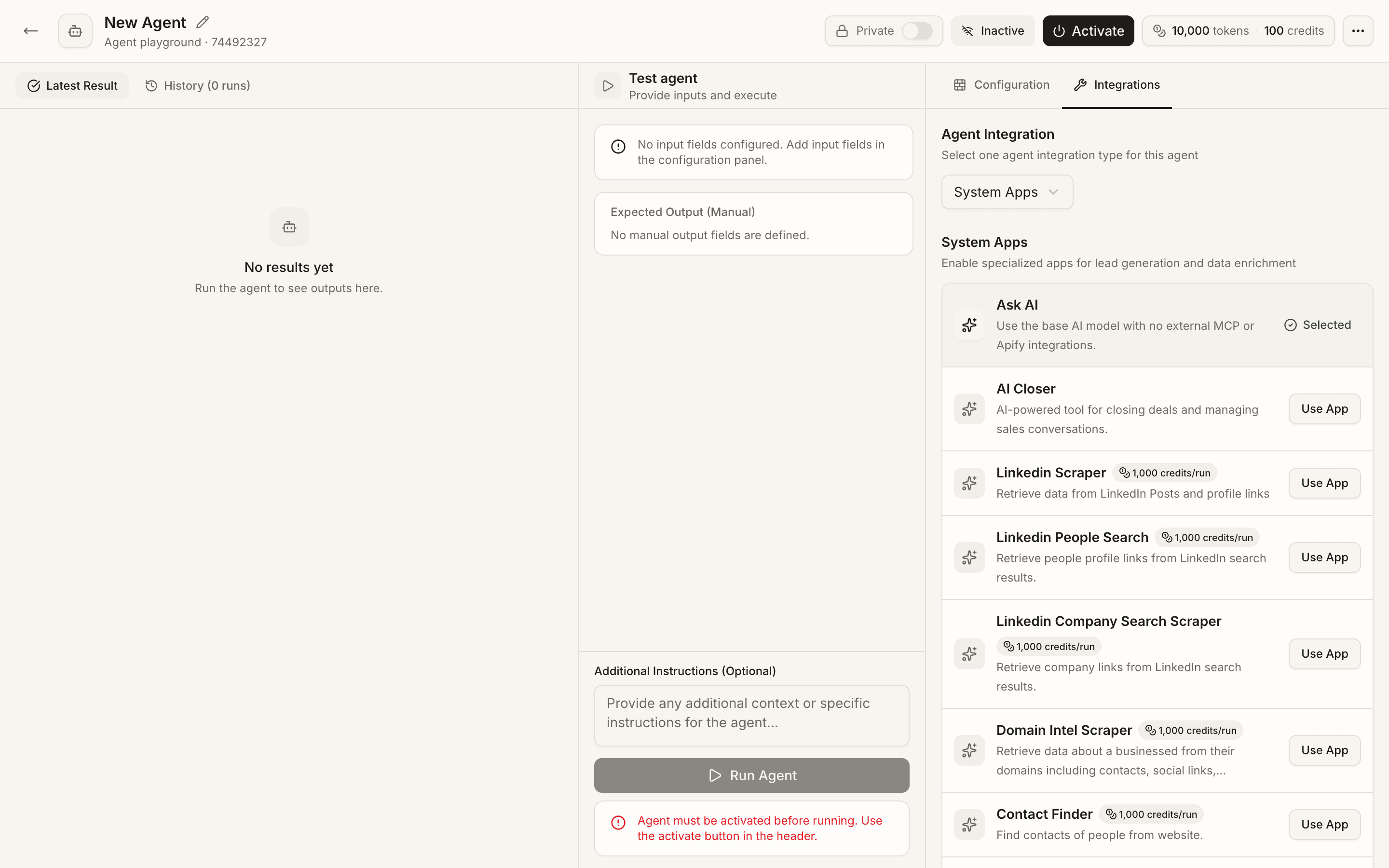 Create a web scraping agent: Agent tools and inputs