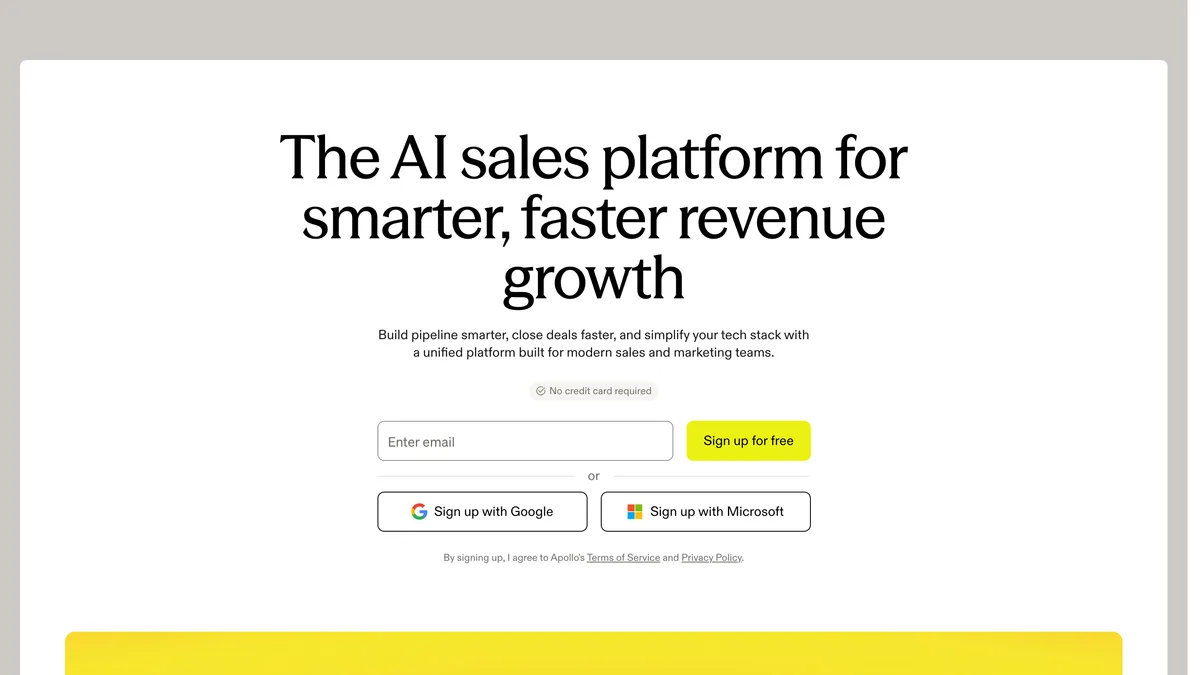 Apollo.io pricing page — plans and prices