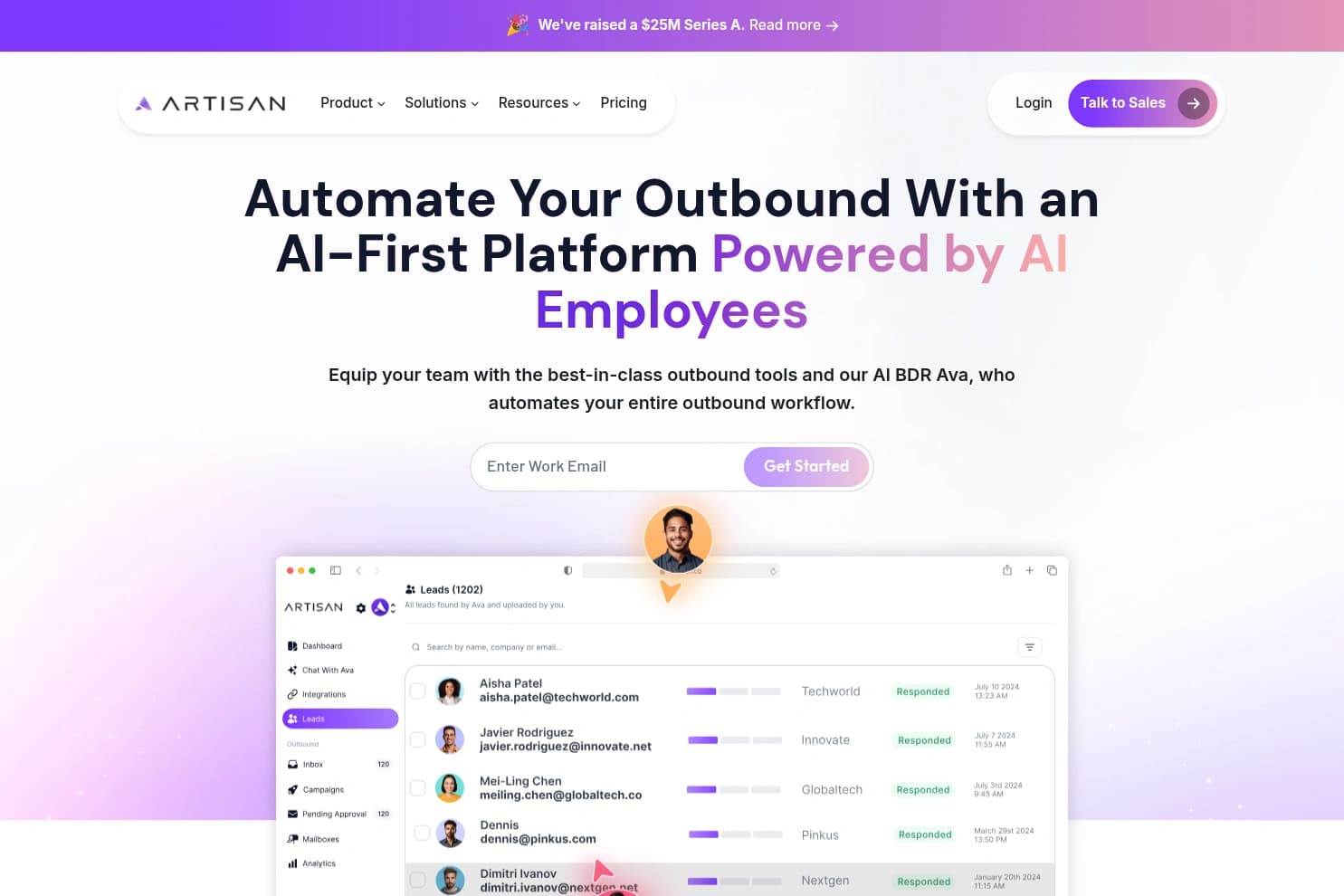 Artisan (Ava) homepage