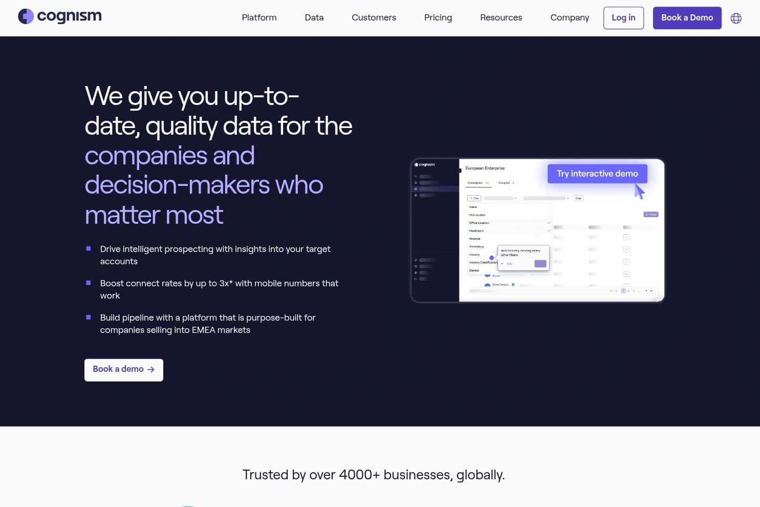 Cognism homepage