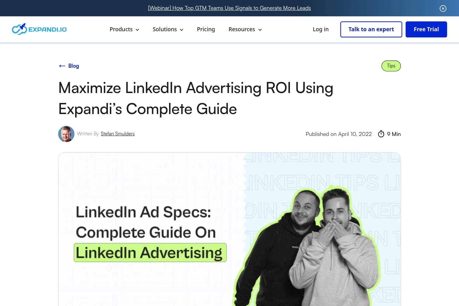 Expandi homepage