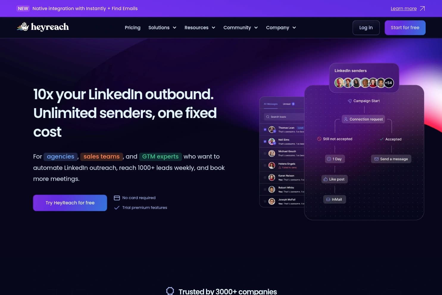 HeyReach homepage
