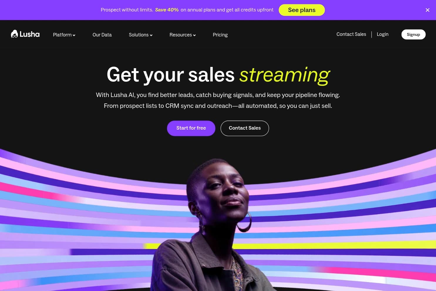 Lusha homepage