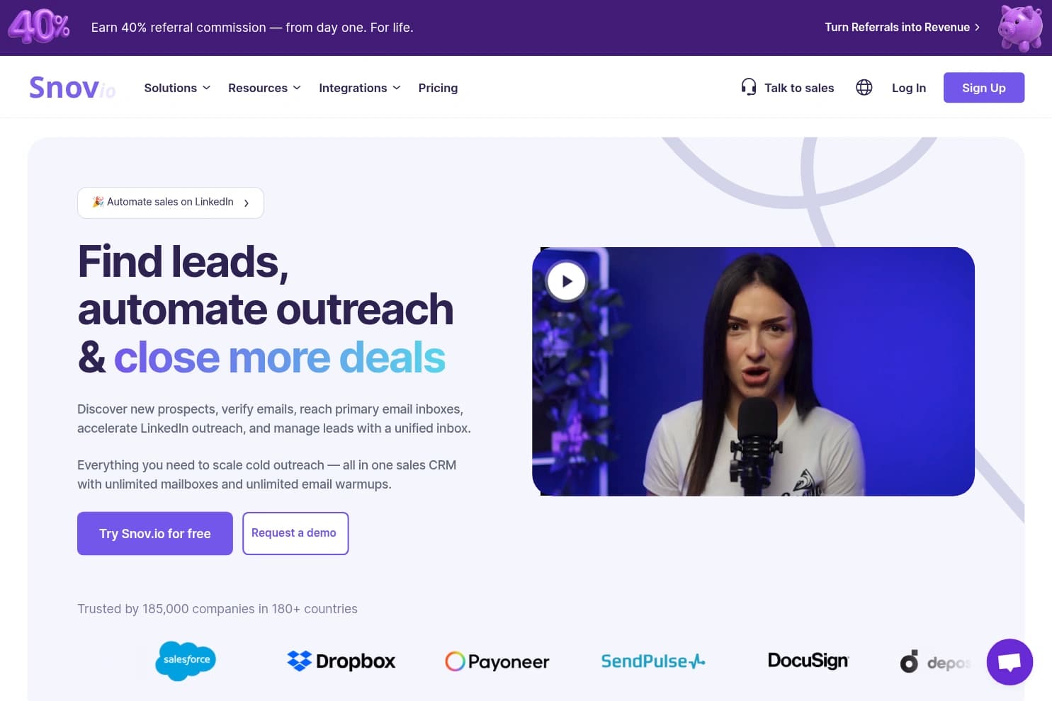 Snov.io homepage