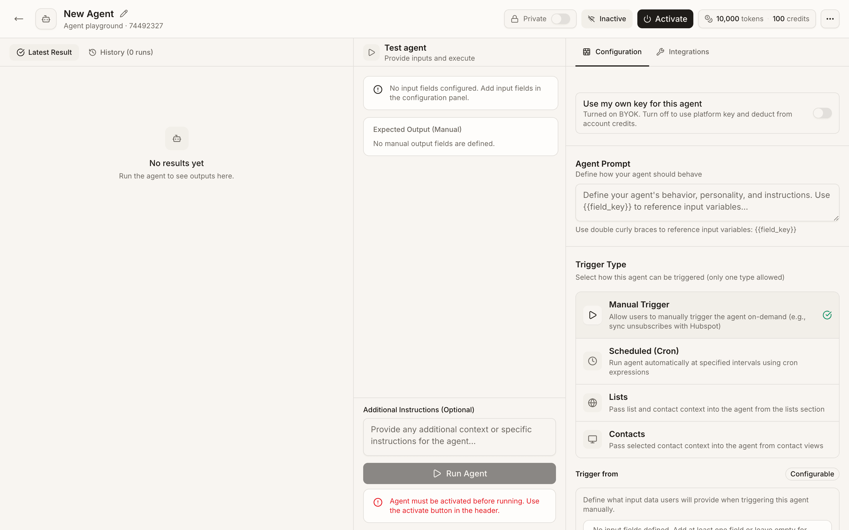 Review and approve agent output: Agent input details